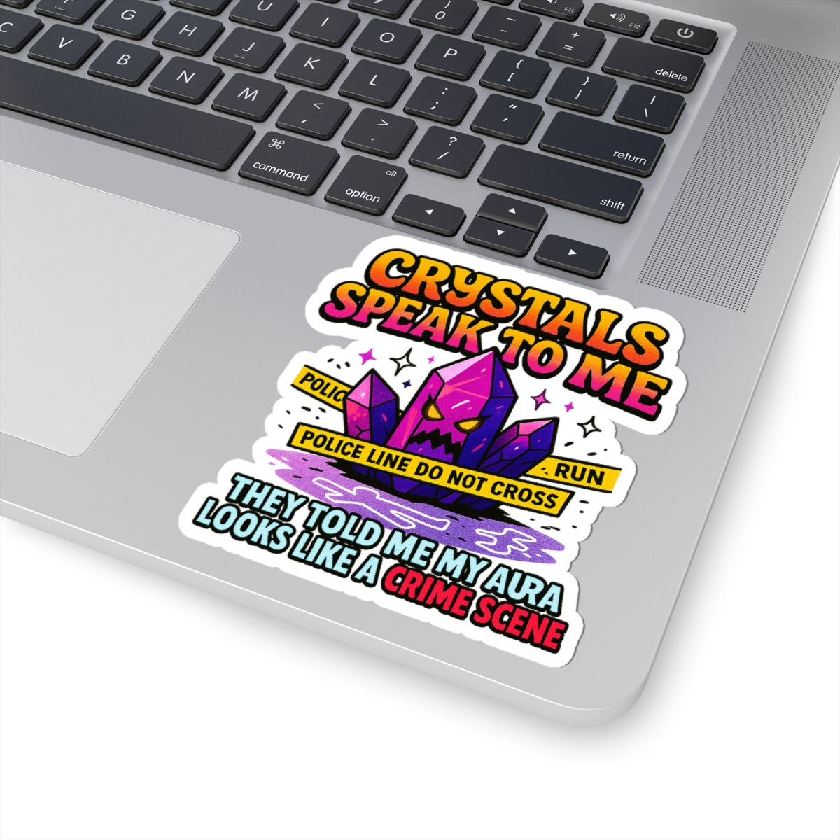 Kiss-Cut Stickers - Fun & Quirky Crystal Design, Laptop Decals, Gift for Crystal Lovers, Unique Wall Art, Bumper Stickers