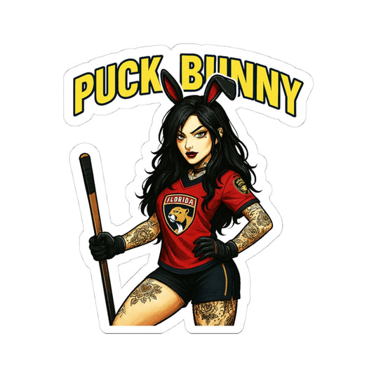 Puck Bunny Kiss-Cut Stickers | Hockey Decor, Laptop Stickers, Sports Gifts, Trendy Stickers, Women's Hockey Merchandise