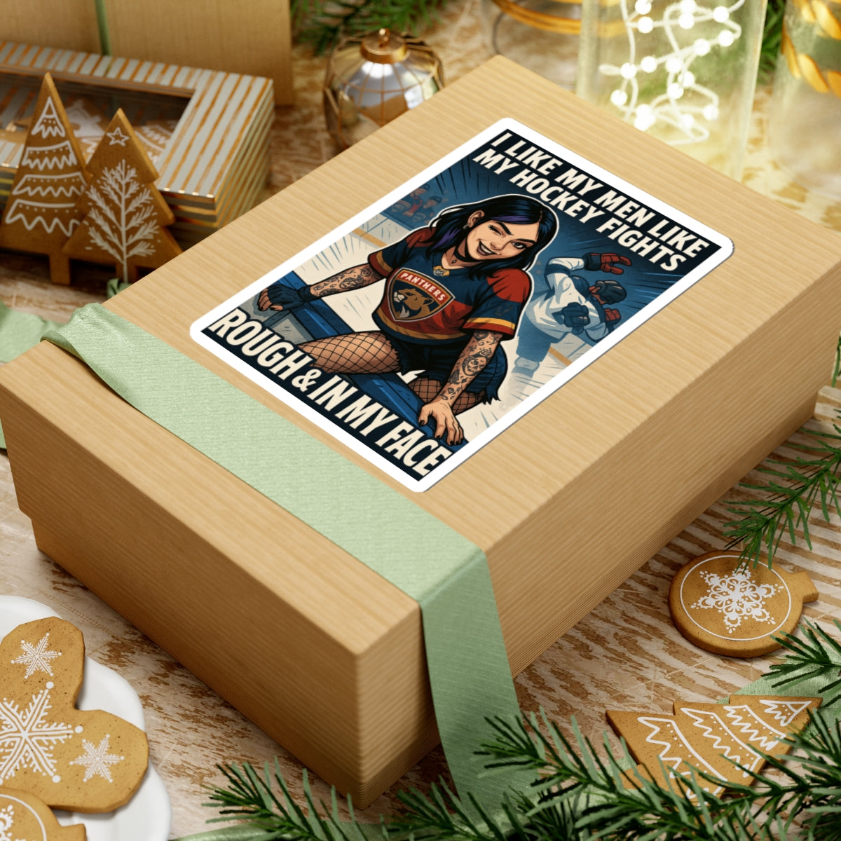 Playful Hockey Kiss-Cut Stickers | Fun Sports Decor, Laptop Accessories, Gift for Hockey Lovers, Unique Merchandise, Fan Gear