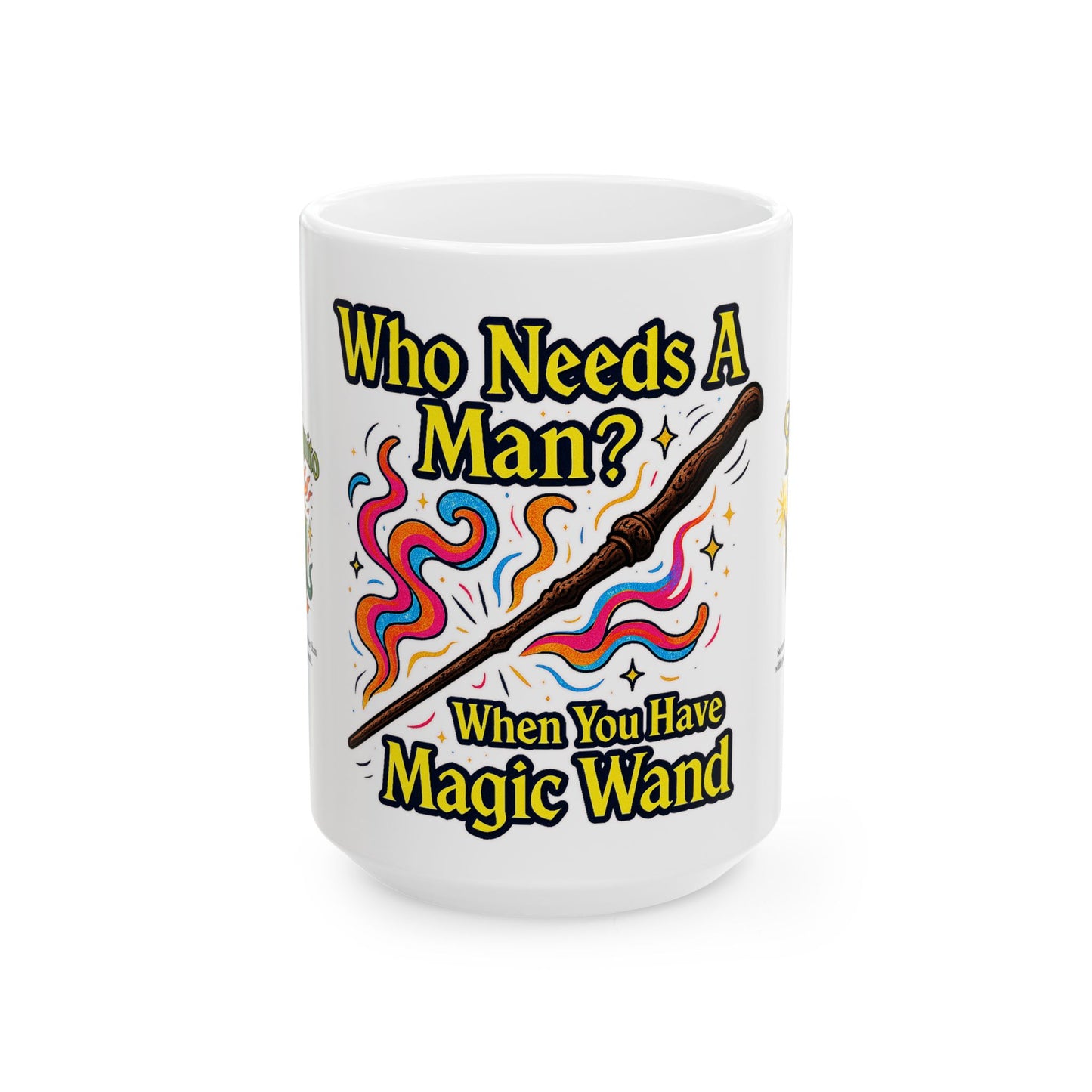 Magic Wand Mug - Fun Gift for Witches, Pottery Coffee Cup, Witchcraft Decor, Cute Wizard Mug, Fantasy Drinkware