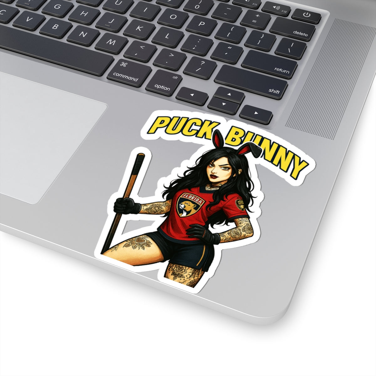 Puck Bunny Kiss-Cut Stickers | Hockey Decor, Laptop Stickers, Sports Gifts, Trendy Stickers, Women's Hockey Merchandise