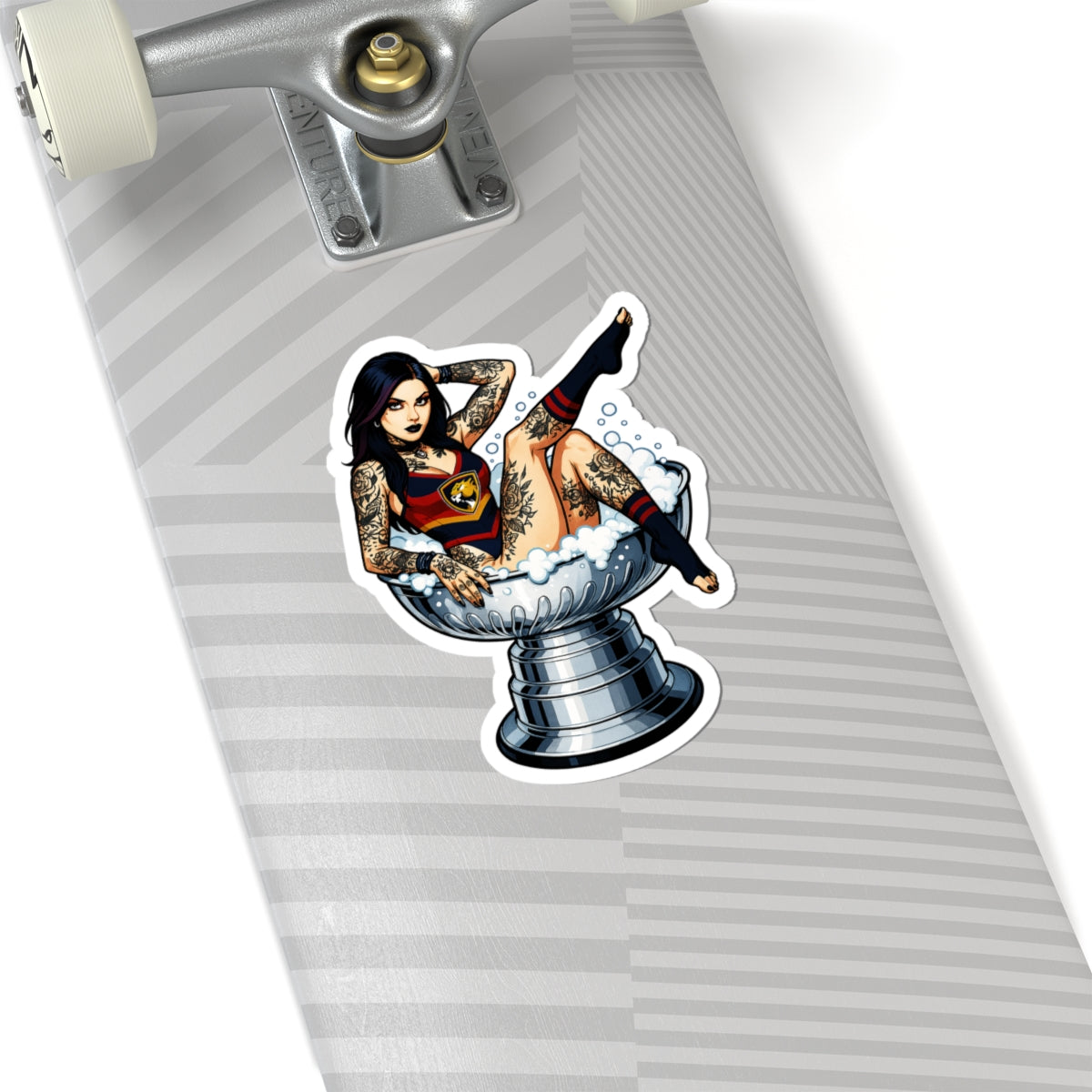 Tattooed Beauty Kiss-Cut Stickers, Unique Stickers for Decor, Laptop Stickers, Gift for Tattoo Lovers, Fun Cup Design