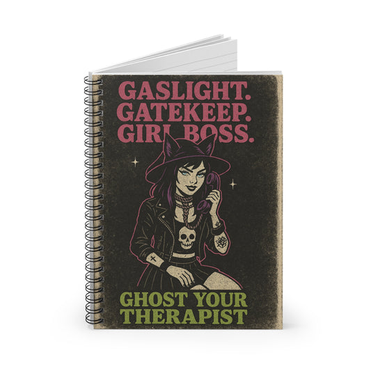 Put All Your Intrusive Thoughts In Me! 4 G's Gothic Spiral Notebook - Witchy Vibes, Perfect for Journal Lovers, Ideal for Note Takers, Cute Gifts for Students, Halloween Stationery