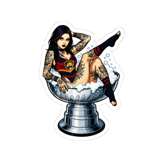 Tattooed Beauty Kiss-Cut Stickers, Unique Stickers for Decor, Laptop Stickers, Gift for Tattoo Lovers, Fun Cup Design