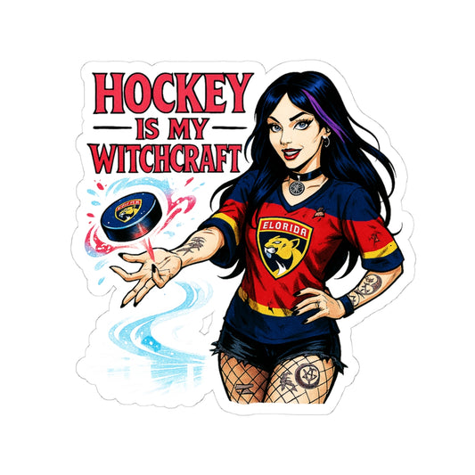 Witchcraft Hockey Stickers, Fun Decals, Sports Fan Gifts, Laptop Decor, Halloween Accessories