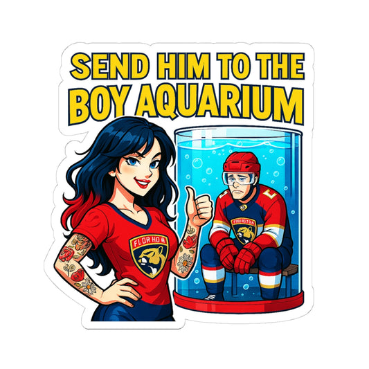 Fun Kiss-Cut Stickers, Cute Laptop Decals, Boy Aquarium Humor, Funny Gift for Friends, Sticker for Water Bottles