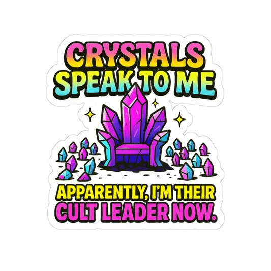 Vibrant Witchy Kiss-Cut Stickers, Crystal Lover Gift, Laptop Decal, Boho Decor, Witchcraft Supplies, Unique Humorous Gift