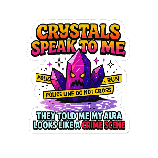 Kiss-Cut Stickers - Fun & Quirky Crystal Design, Laptop Decals, Gift for Crystal Lovers, Unique Wall Art, Bumper Stickers