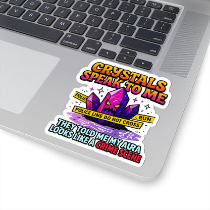 Kiss-Cut Stickers - Fun & Quirky Crystal Design, Laptop Decals, Gift for Crystal Lovers, Unique Wall Art, Bumper Stickers