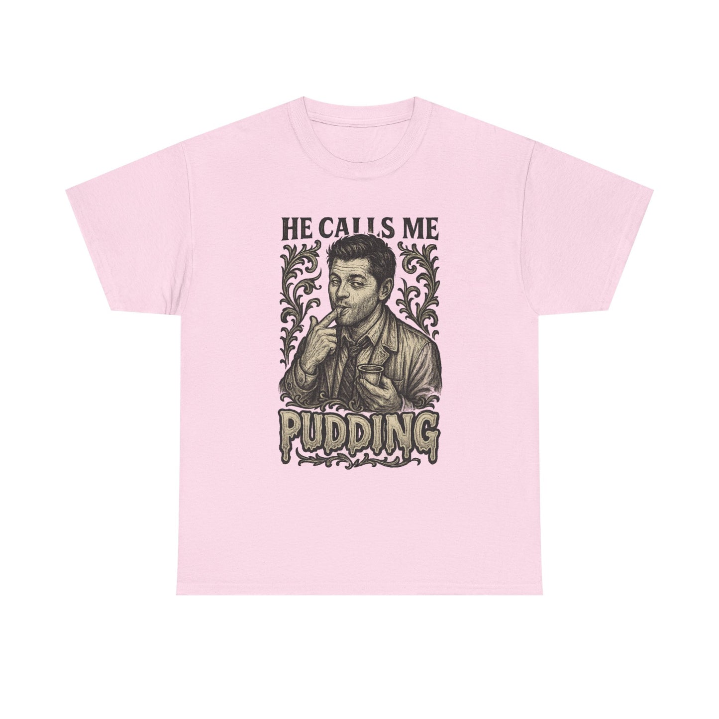 He Calls Me Pudding Couples Shirt Unisex Heavy Cotton Tee | Humor Shirt, Gift for Friends, Funny Quote Tee, Casual Wear, Unique Graphic Tee