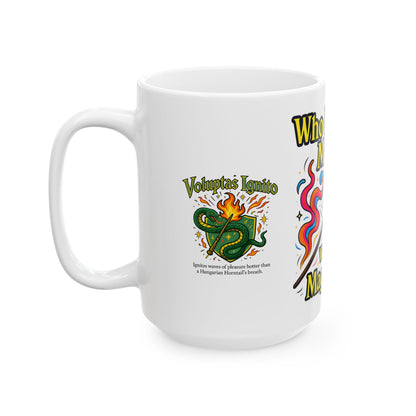 Magic Wand Mug - Fun Gift for Witches, Pottery Coffee Cup, Witchcraft Decor, Cute Wizard Mug, Fantasy Drinkware