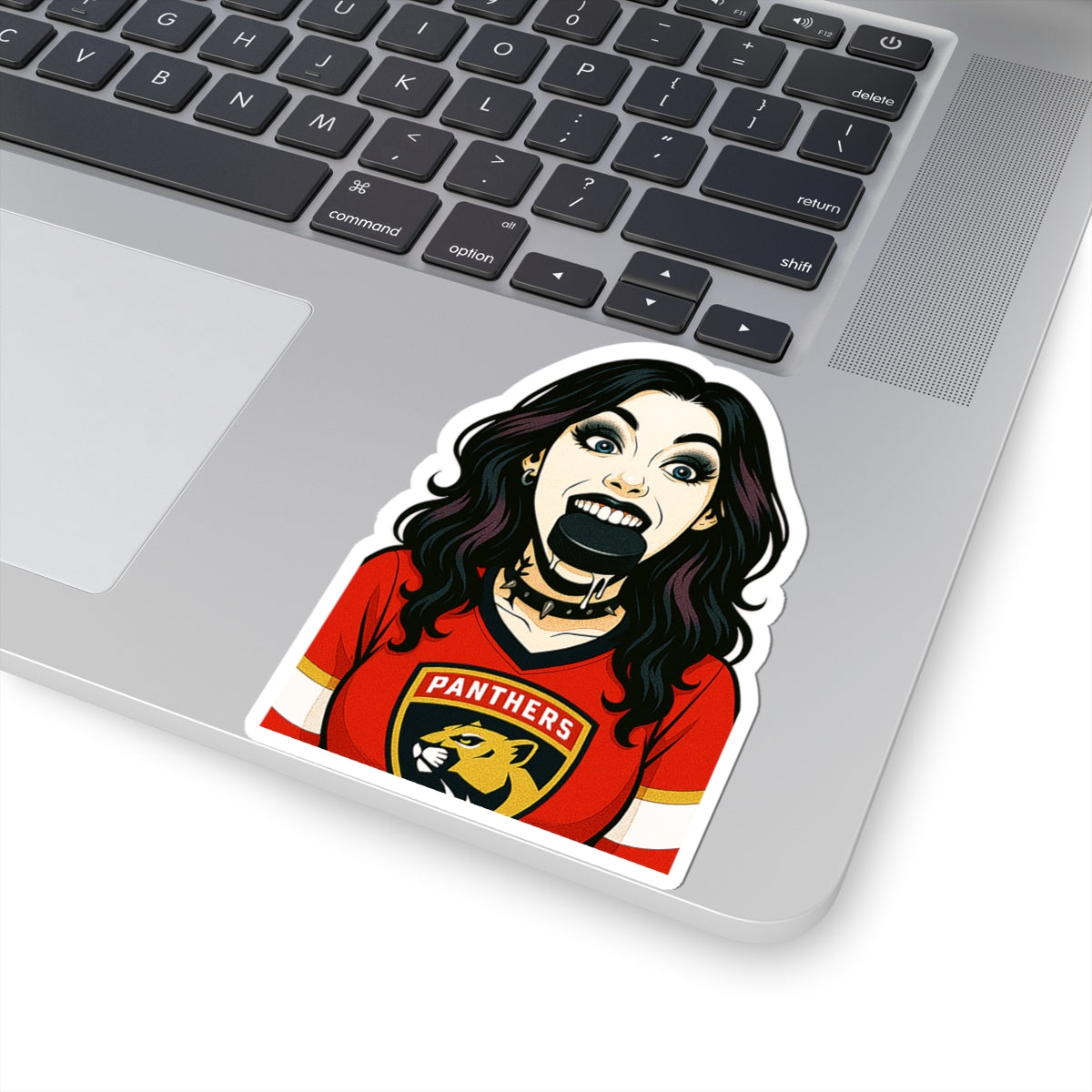 Bold Hockey Fan Kiss-Cut Stickers | Premium Laptop Decals, Sports Team Stickers, Goth Aesthetic Art, Gift for Fans, Collectibles