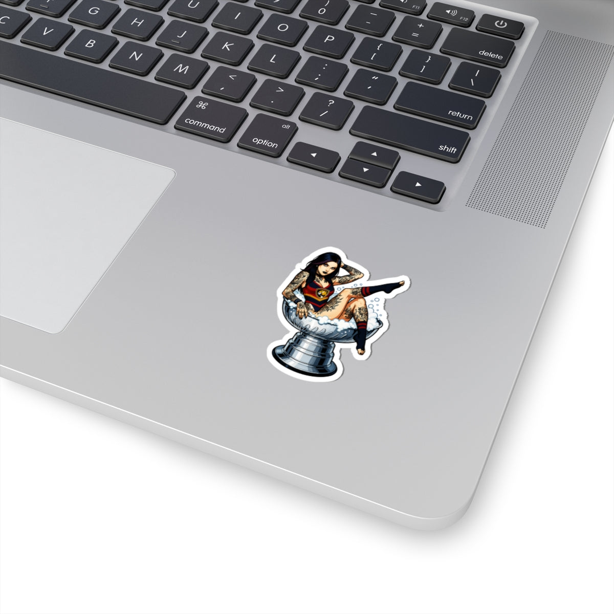 Tattooed Beauty Kiss-Cut Stickers, Unique Stickers for Decor, Laptop Stickers, Gift for Tattoo Lovers, Fun Cup Design