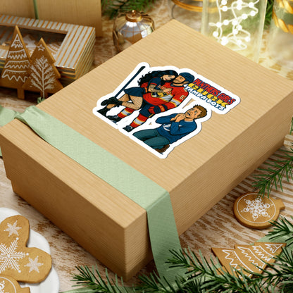 Hockey Fan Kiss-Cut Stickers, Sports Decor, Team Spirit, Gift for Fans, Fun Illustrations, Laptop Decals, Party Favors