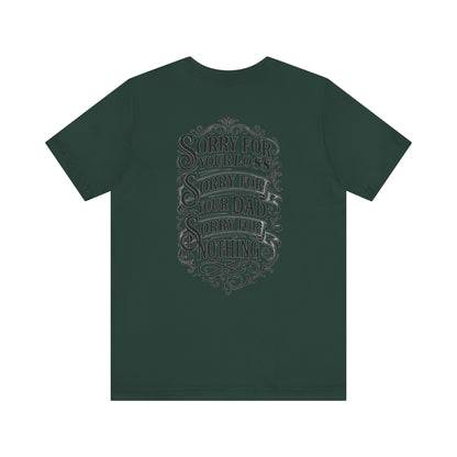 Dead Dads Club Sorry Graphic Tee, Unisex Short Sleeve T-Shirt, Halloween Shirt, Edgy Casual Wear, Alternative Fashion, Fun Gift Idea