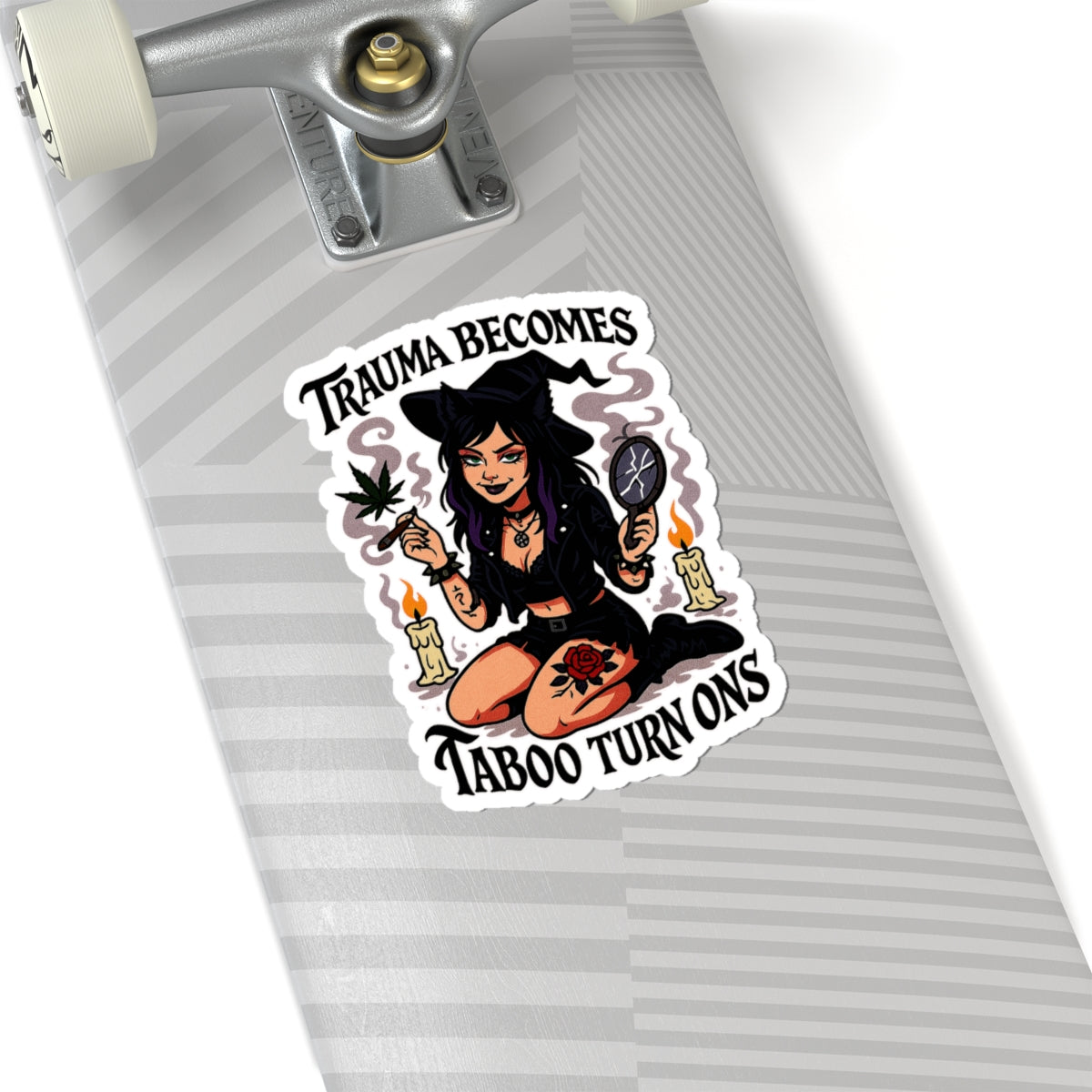 Trauma Turn Ons Witchy Kiss-Cut Stickers - Spooky Decor, Laptop Stickers, Gift for Her, Halloween Decor, Magical Vibes