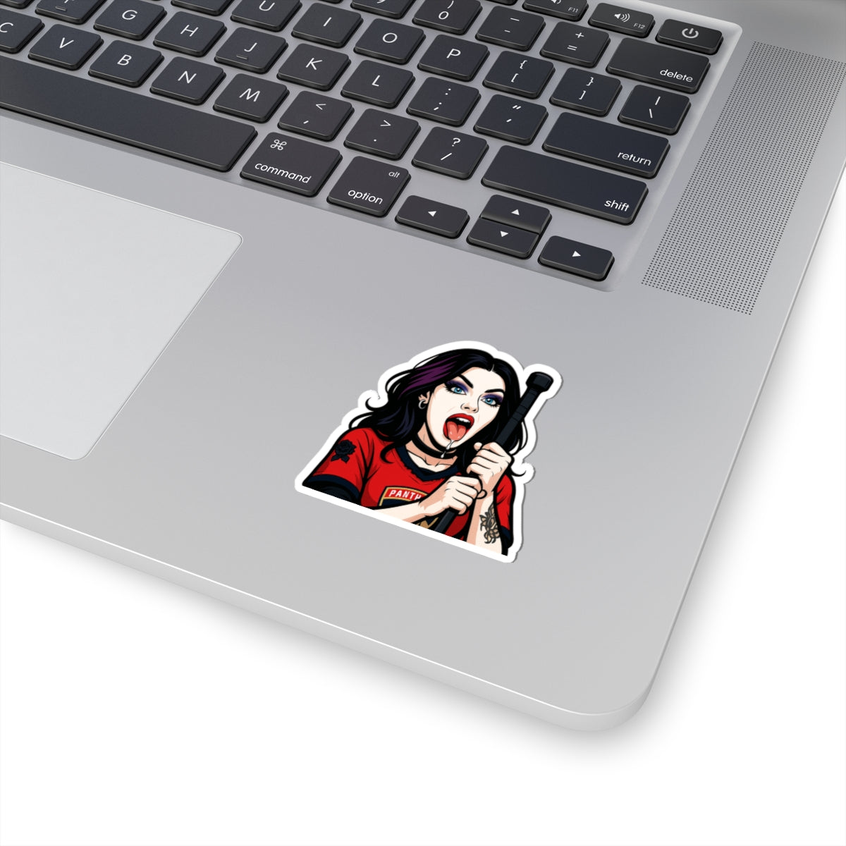 Florida Panthers Girl Bold Kiss-Cut Stickers - Edgy Art for Laptops, Water Bottles, Journals, Gifts, Halloween Decor