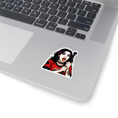 Florida Panthers Girl Bold Kiss-Cut Stickers - Edgy Art for Laptops, Water Bottles, Journals, Gifts, Halloween Decor