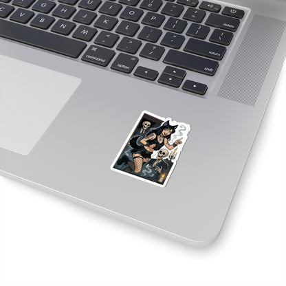Gothic Catgirl Kiss-Cut Stickers | Spooky Decor, Witchy Gifts, Laptop Stickers, Halloween Vibes, Art Stickers