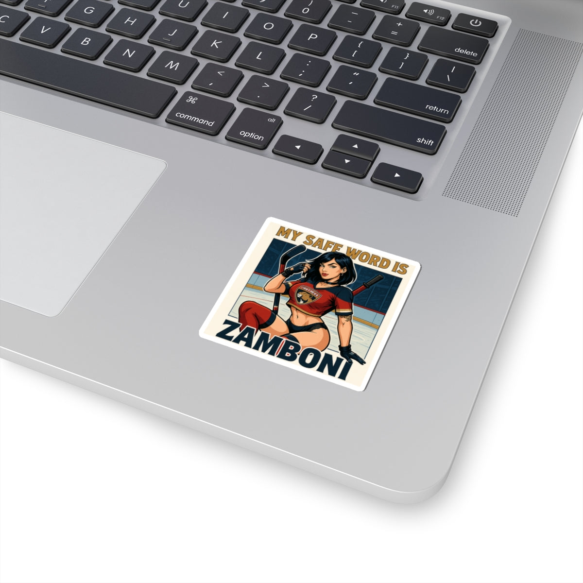 Zamboni Is My Safe Word Sexy Hockey Kiss-Cut Stickers: My Safe Word is Zamboni, Fun Ice Hockey Stickers, Sports Decor, Unique Gift, Laptop Decals
