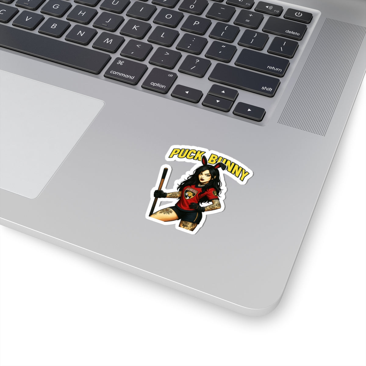 Puck Bunny Kiss-Cut Stickers | Hockey Decor, Laptop Stickers, Sports Gifts, Trendy Stickers, Women's Hockey Merchandise