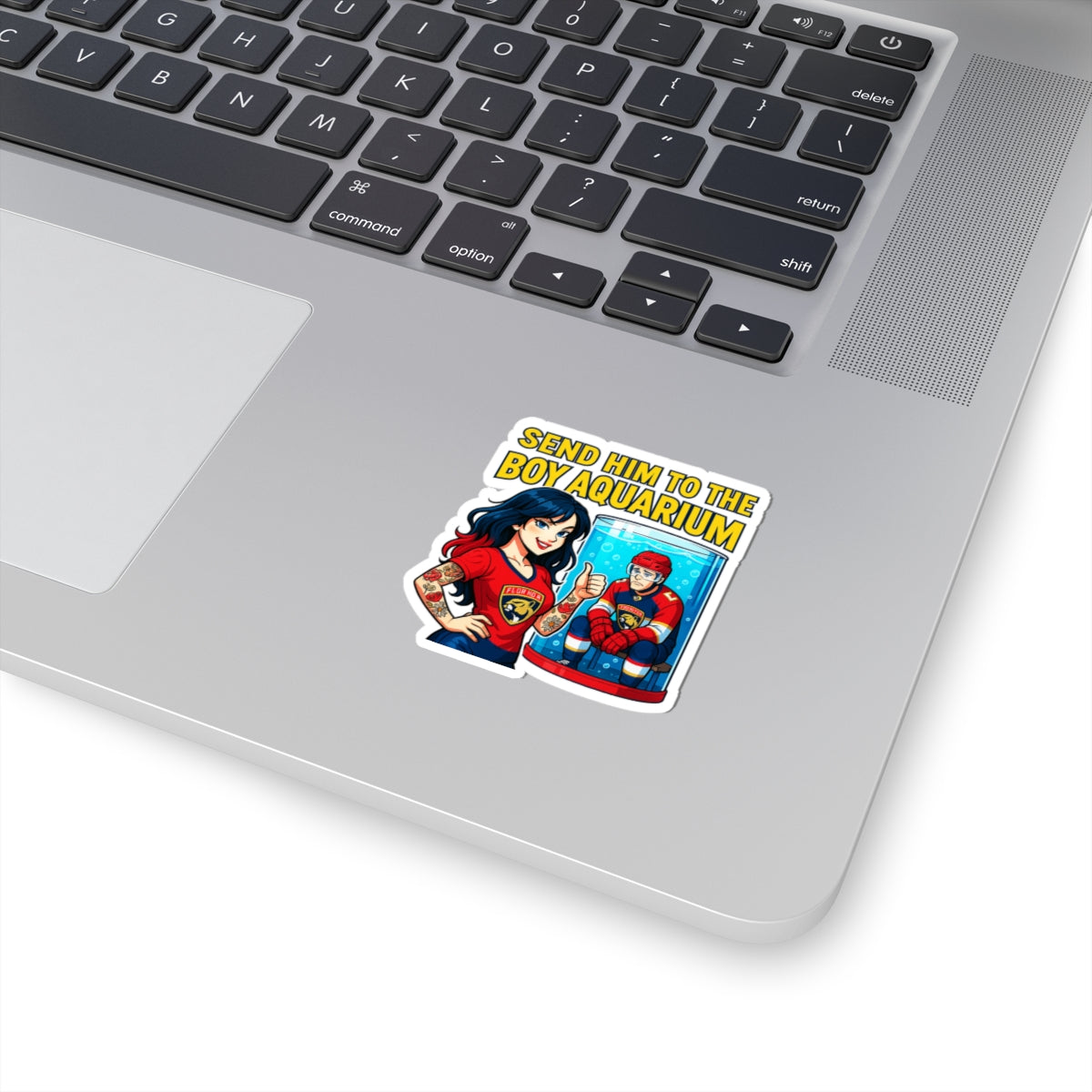 Fun Kiss-Cut Stickers, Cute Laptop Decals, Boy Aquarium Humor, Funny Gift for Friends, Sticker for Water Bottles