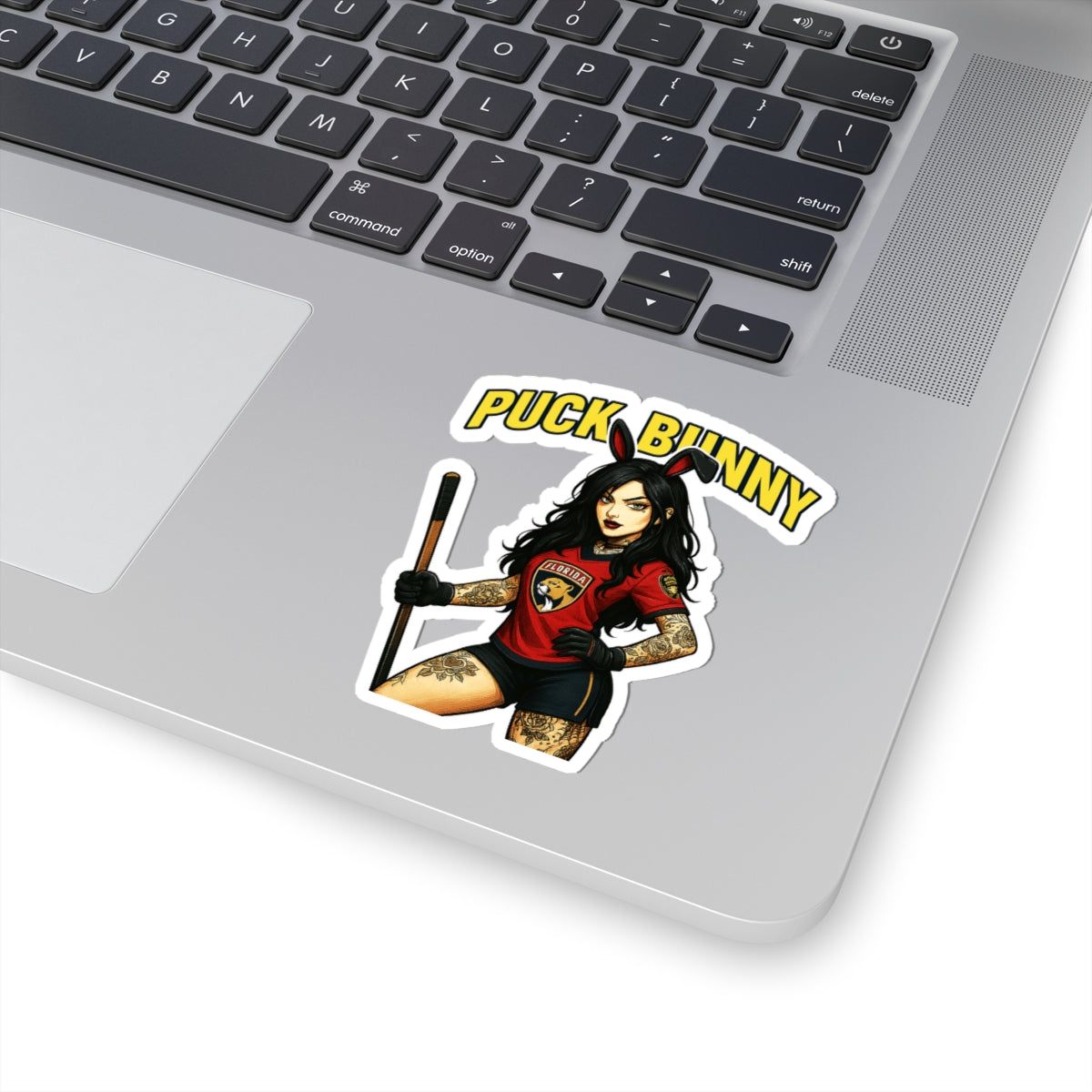 Puck Bunny Kiss-Cut Stickers | Hockey Decor, Laptop Stickers, Sports Gifts, Trendy Stickers, Women's Hockey Merchandise