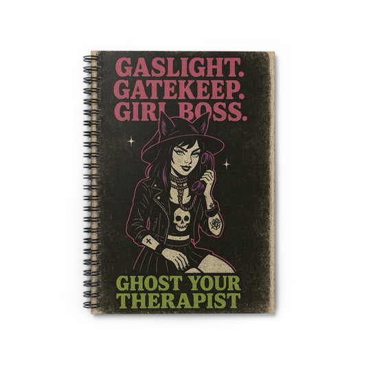 Put All Your Intrusive Thoughts In Me! 4 G's Gothic Spiral Notebook - Witchy Vibes, Perfect for Journal Lovers, Ideal for Note Takers, Cute Gifts for Students, Halloween Stationery