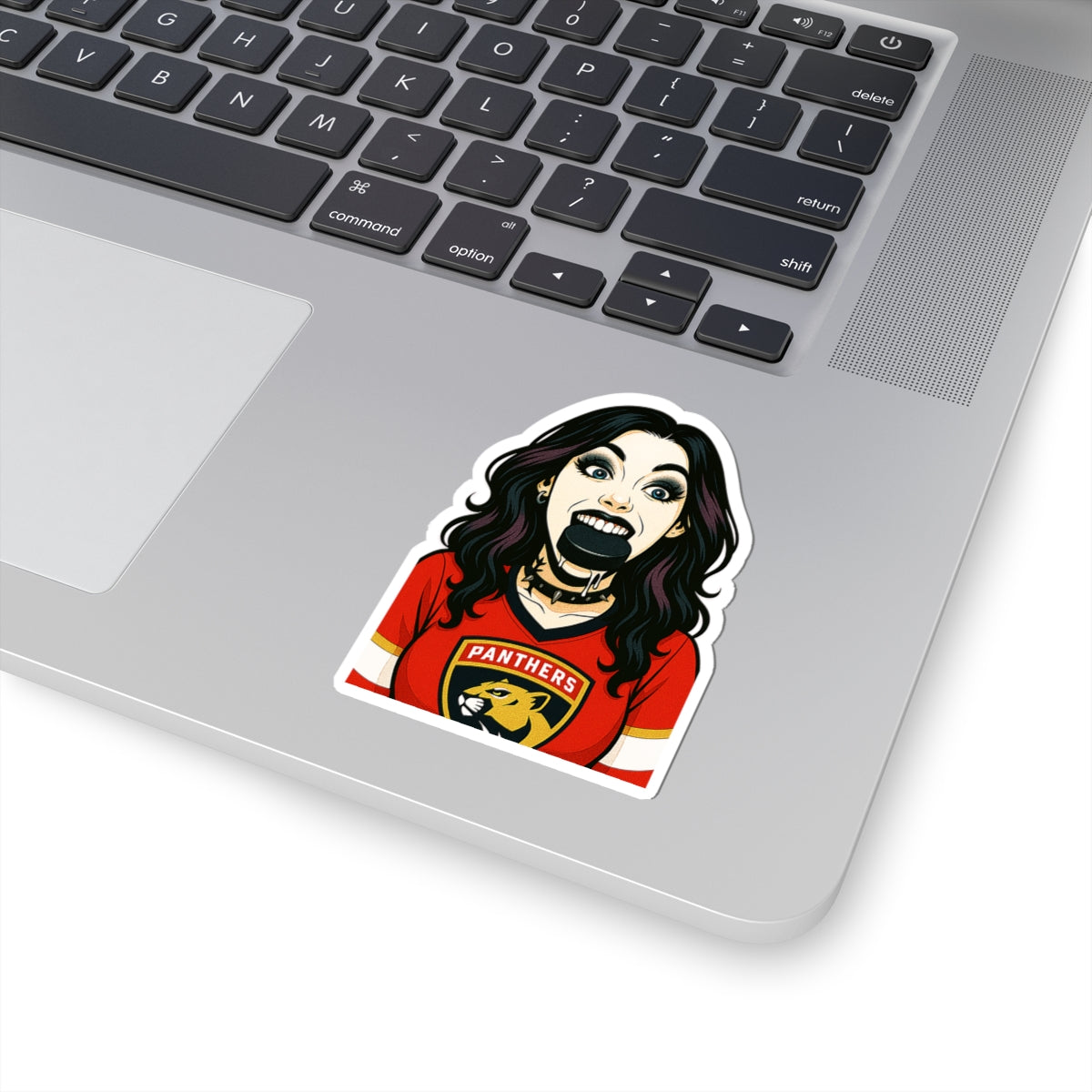 Bold Hockey Fan Kiss-Cut Stickers | Premium Laptop Decals, Sports Team Stickers, Goth Aesthetic Art, Gift for Fans, Collectibles