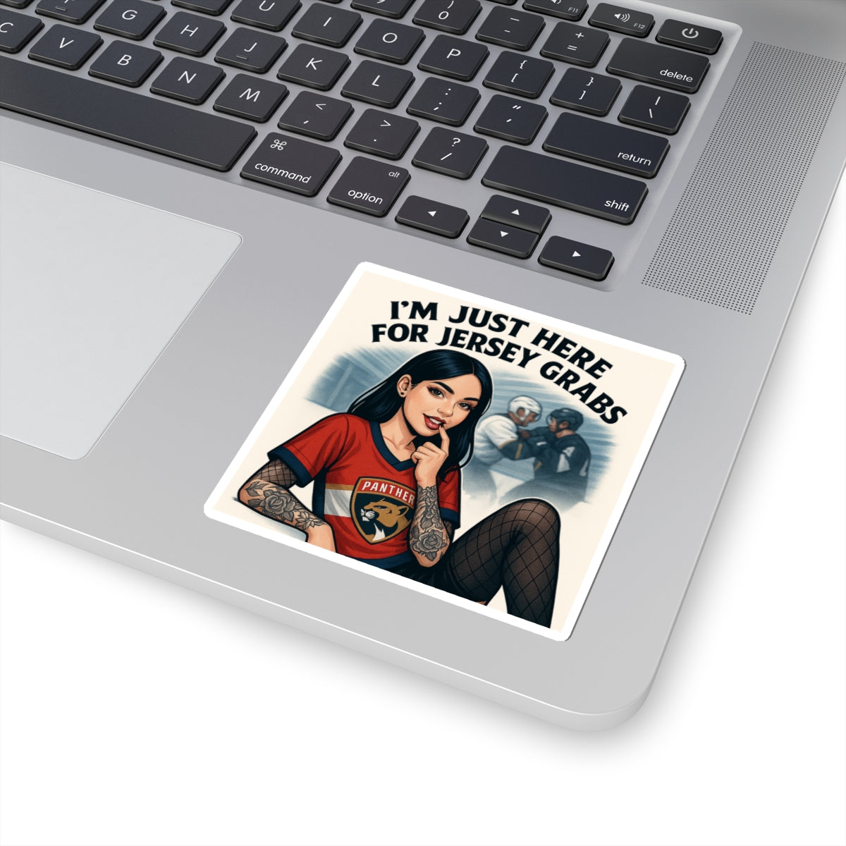 Jersey Grabs Kiss-Cut Stickers, Fun Sports Stickers, Laptop Décor, Gift for Hockey Fans, Quirky Collectible Stickers