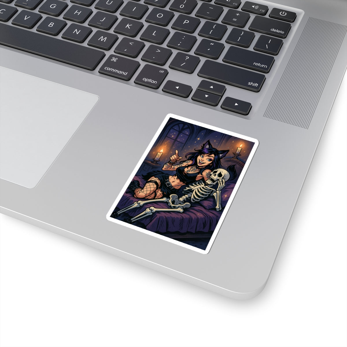 Whimsical Kiss-Cut Stickers, Gothic Décor, Halloween Party Decor, Cute Cat Girl, Laptop Stickers, Dark Vibes, Spooky Stickers