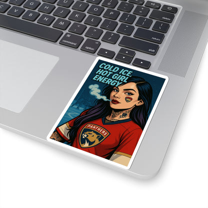 Cold Ice, Hot Girl Energy Stickers, Trendy Laptop Decal, Stylish Water Bottle Sticker, Cool Gift for Friends, Fun Party Favors