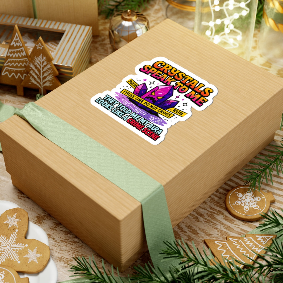Kiss-Cut Stickers - Fun & Quirky Crystal Design, Laptop Decals, Gift for Crystal Lovers, Unique Wall Art, Bumper Stickers