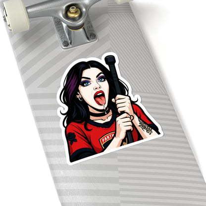 Florida Panthers Girl Bold Kiss-Cut Stickers - Edgy Art for Laptops, Water Bottles, Journals, Gifts, Halloween Decor