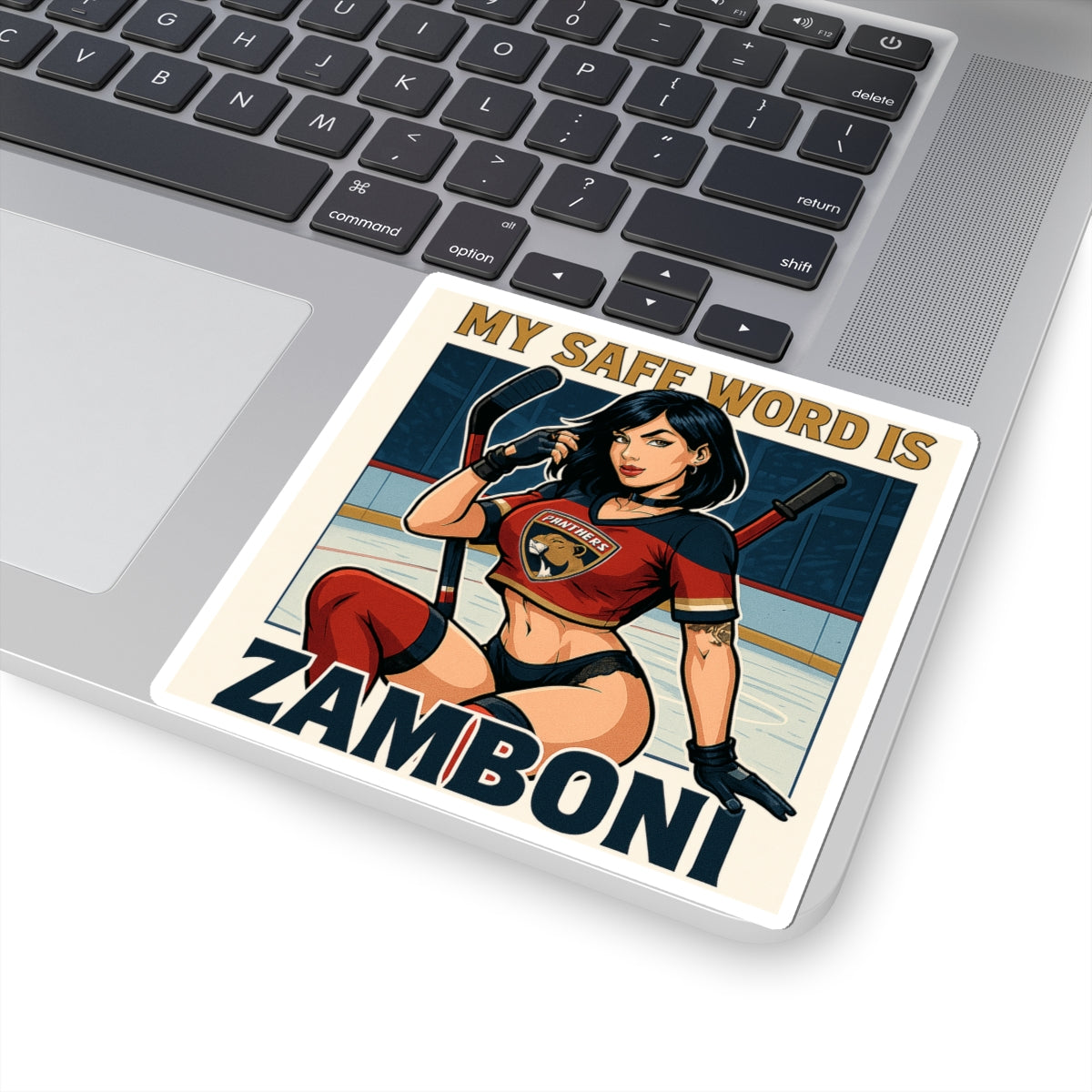 Zamboni Is My Safe Word Sexy Hockey Kiss-Cut Stickers: My Safe Word is Zamboni, Fun Ice Hockey Stickers, Sports Decor, Unique Gift, Laptop Decals