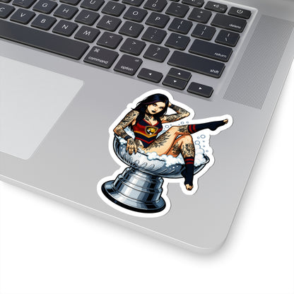 Tattooed Beauty Kiss-Cut Stickers, Unique Stickers for Decor, Laptop Stickers, Gift for Tattoo Lovers, Fun Cup Design