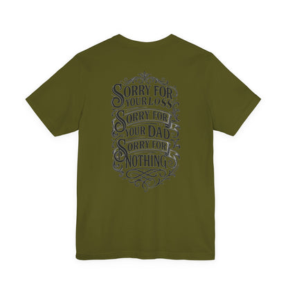Dead Dads Club Sorry Graphic Tee, Unisex Short Sleeve T-Shirt, Halloween Shirt, Edgy Casual Wear, Alternative Fashion, Fun Gift Idea