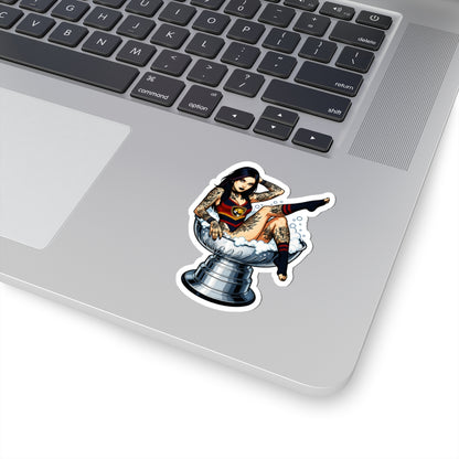 Tattooed Beauty Kiss-Cut Stickers, Unique Stickers for Decor, Laptop Stickers, Gift for Tattoo Lovers, Fun Cup Design