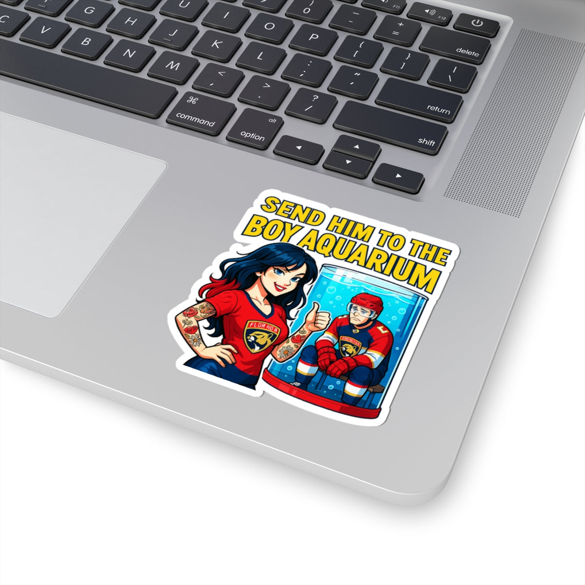 Fun Kiss-Cut Stickers, Cute Laptop Decals, Boy Aquarium Humor, Funny Gift for Friends, Sticker for Water Bottles