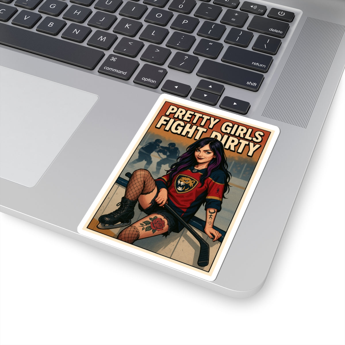 Bold Hockey Stickers, Empowering Feminine Stickers, Sports Enthusiast Decals, Unique Decor for Home, Laptop, and Water Bottles