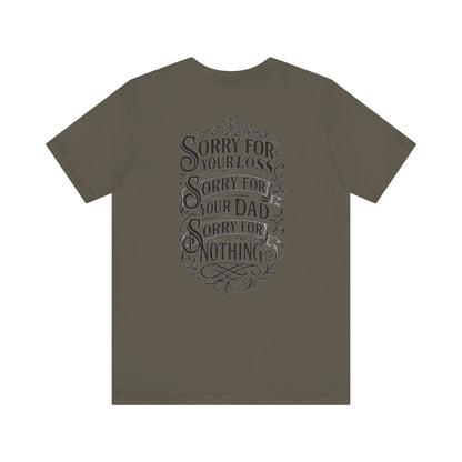 Dead Dads Club Sorry Graphic Tee, Unisex Short Sleeve T-Shirt, Halloween Shirt, Edgy Casual Wear, Alternative Fashion, Fun Gift Idea