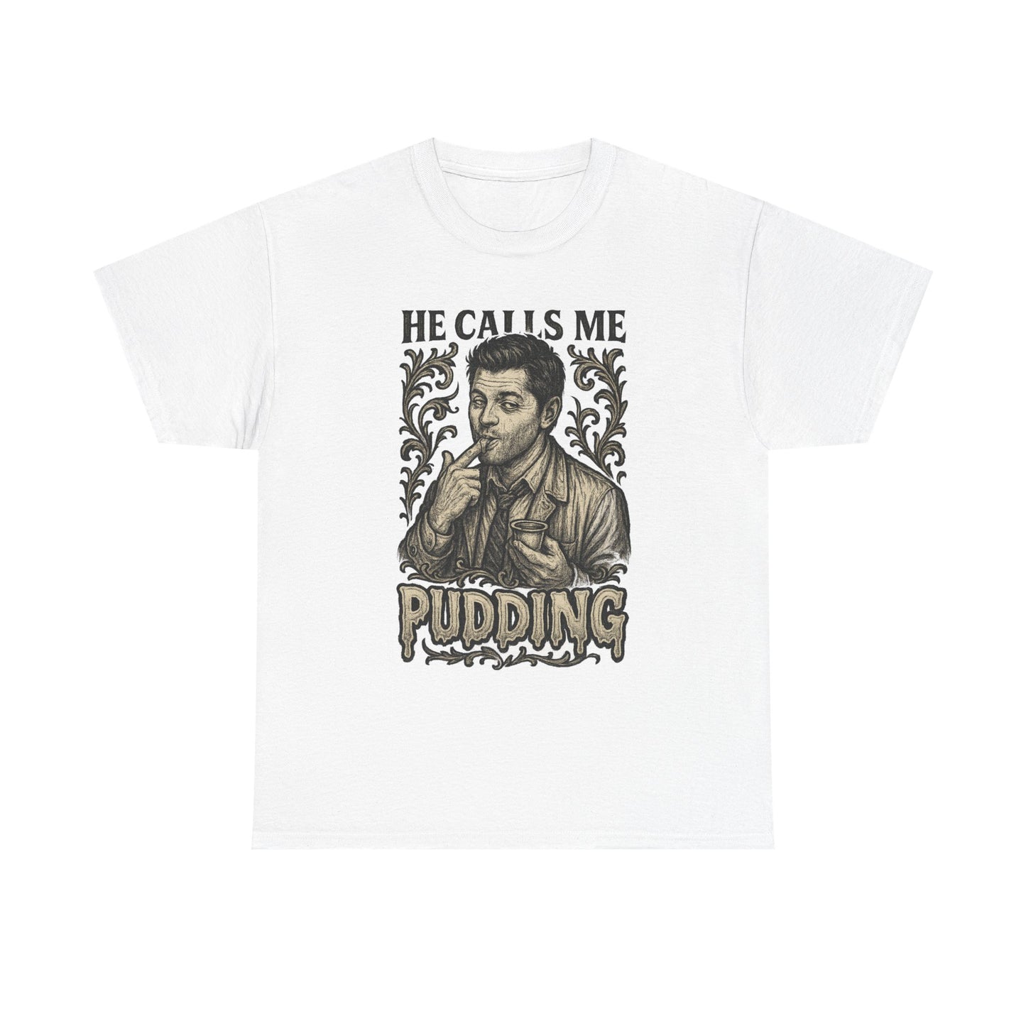 He Calls Me Pudding Couples Shirt Unisex Heavy Cotton Tee | Humor Shirt, Gift for Friends, Funny Quote Tee, Casual Wear, Unique Graphic Tee