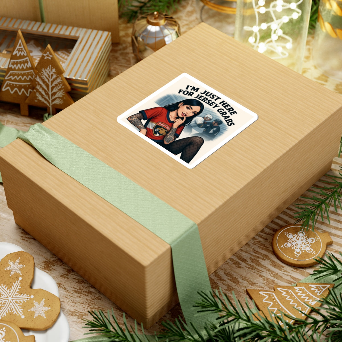 Jersey Grabs Kiss-Cut Stickers, Fun Sports Stickers, Laptop Décor, Gift for Hockey Fans, Quirky Collectible Stickers