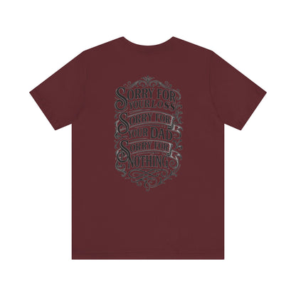 Dead Dads Club Sorry Graphic Tee, Unisex Short Sleeve T-Shirt, Halloween Shirt, Edgy Casual Wear, Alternative Fashion, Fun Gift Idea