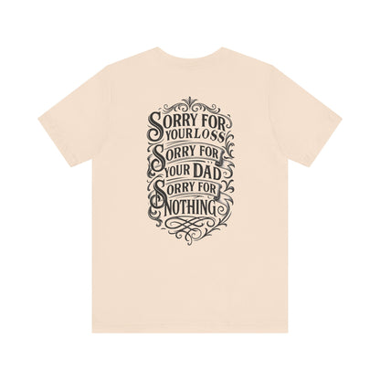 Dead Dads Club Sorry Graphic Tee, Unisex Short Sleeve T-Shirt, Halloween Shirt, Edgy Casual Wear, Alternative Fashion, Fun Gift Idea
