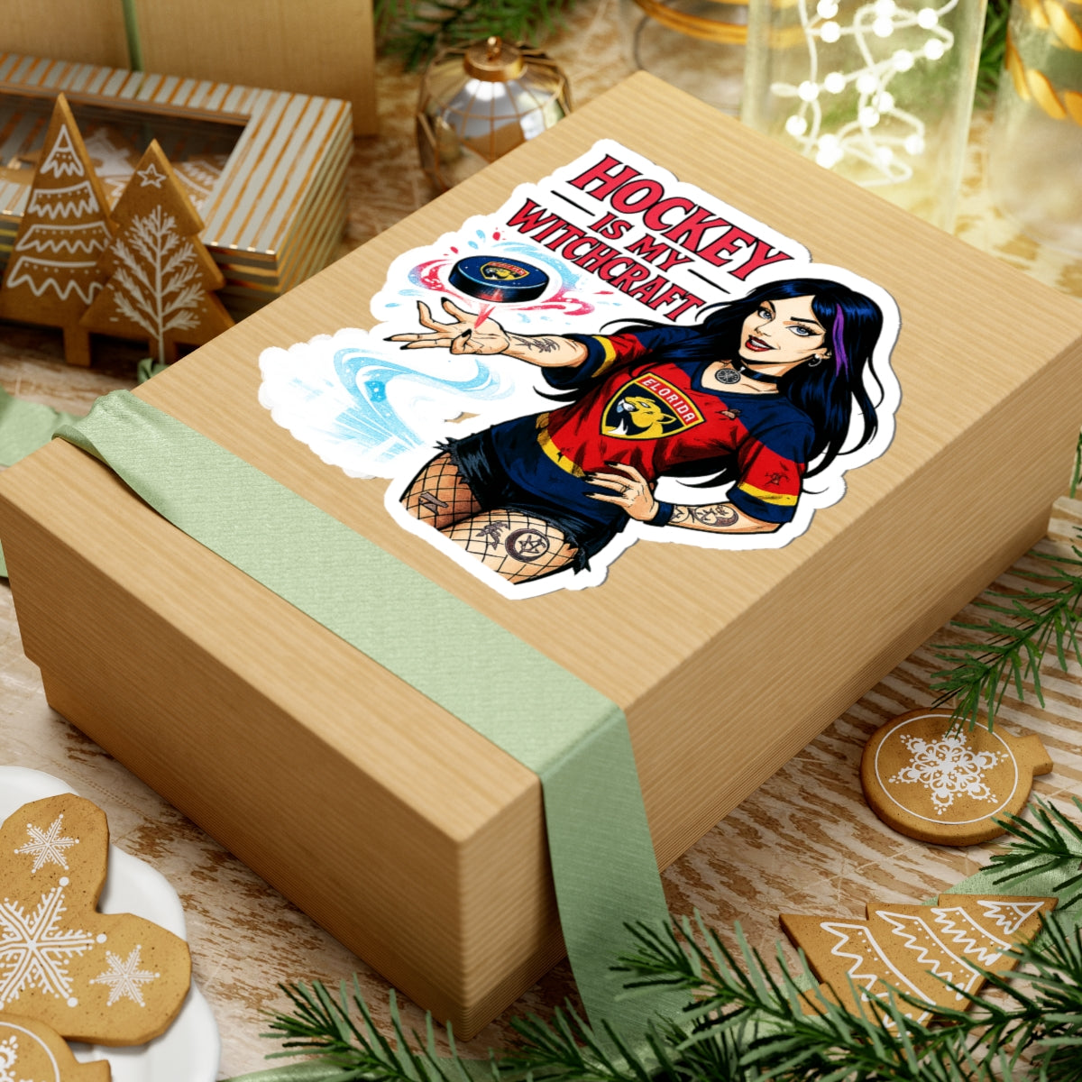 Witchcraft Hockey Stickers, Fun Decals, Sports Fan Gifts, Laptop Decor, Halloween Accessories
