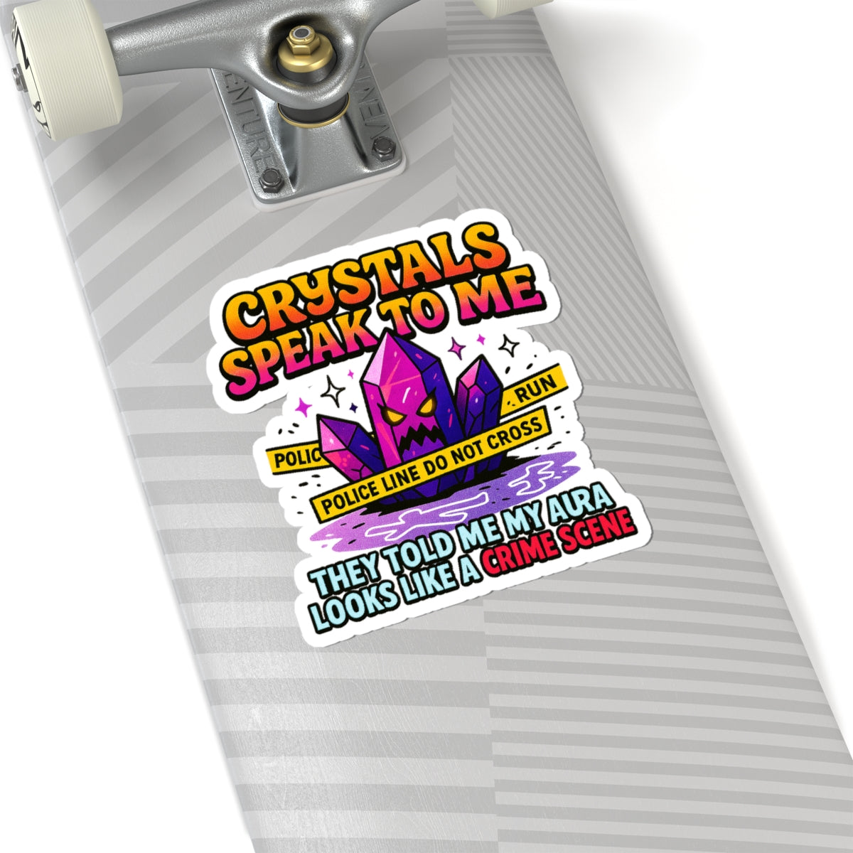 Kiss-Cut Stickers - Fun & Quirky Crystal Design, Laptop Decals, Gift for Crystal Lovers, Unique Wall Art, Bumper Stickers