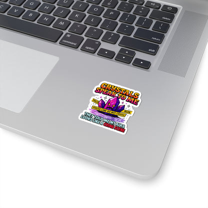Kiss-Cut Stickers - Fun & Quirky Crystal Design, Laptop Decals, Gift for Crystal Lovers, Unique Wall Art, Bumper Stickers