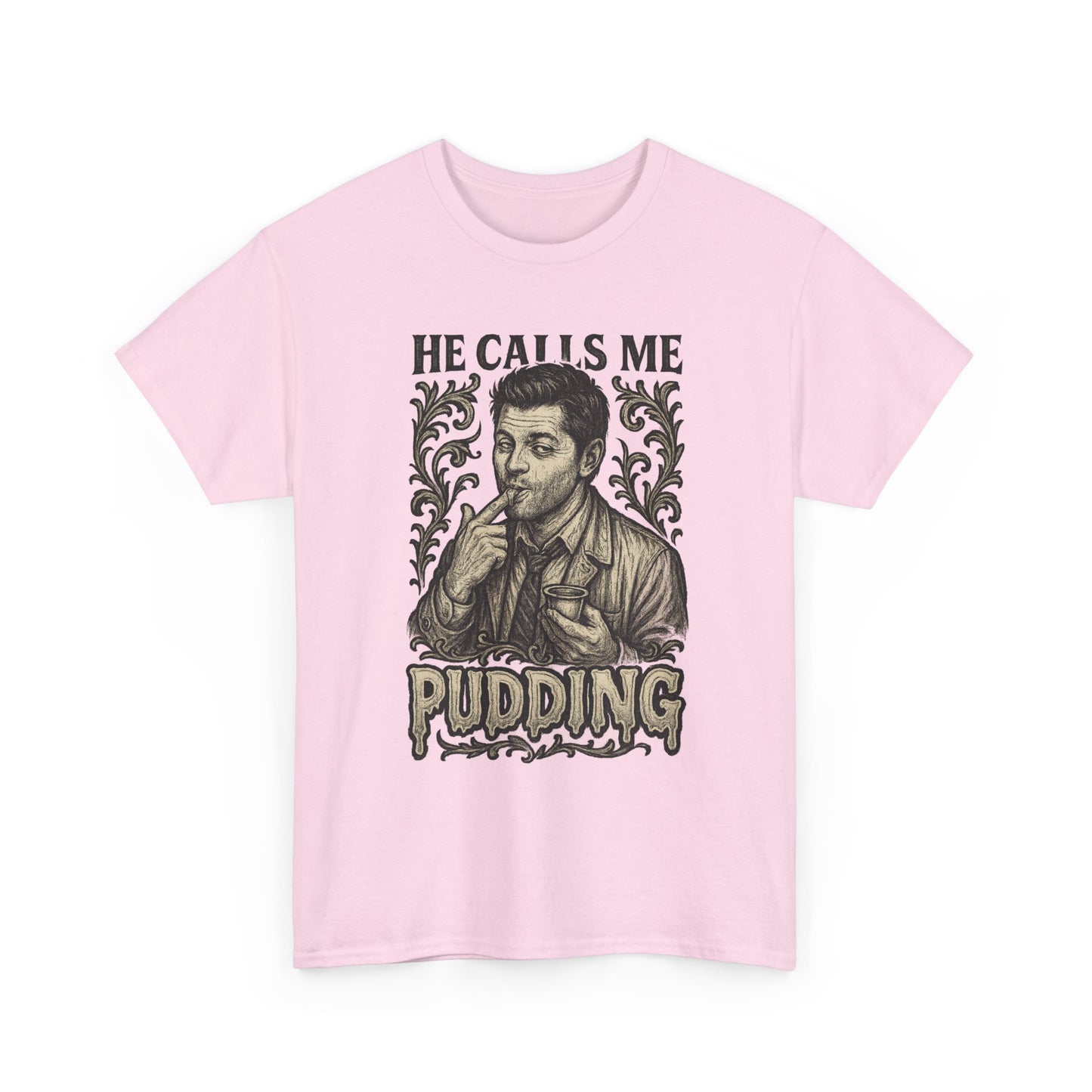 He Calls Me Pudding Couples Shirt Unisex Heavy Cotton Tee | Humor Shirt, Gift for Friends, Funny Quote Tee, Casual Wear, Unique Graphic Tee