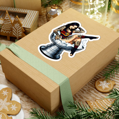Tattooed Beauty Kiss-Cut Stickers, Unique Stickers for Decor, Laptop Stickers, Gift for Tattoo Lovers, Fun Cup Design